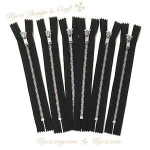 3 5 10 pcs 3 inch Black Tape, Silver Metal Teeth Zippers - U.S. SELLER Fast Shipping