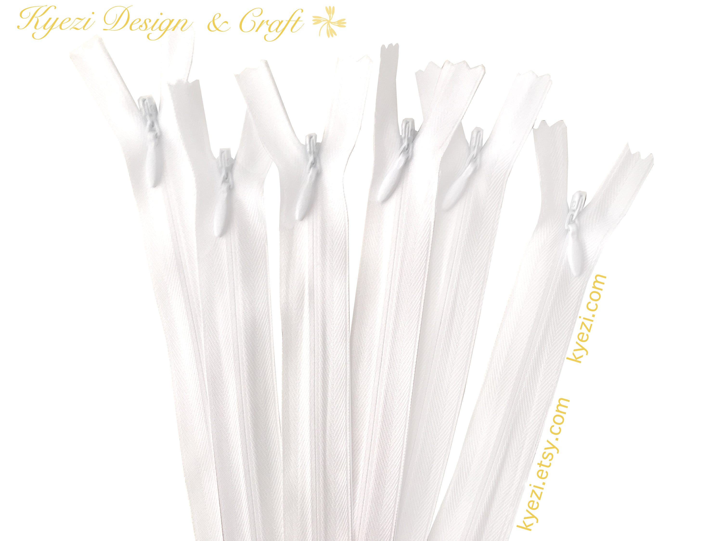 20 30 50 Pcs 12 Inch White Invisible Zippers - Etsy