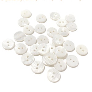 5 to 100pcs 10mm Mother of Pearl Buttons, Sea Shell Buttons, Natural White Shell Buttons