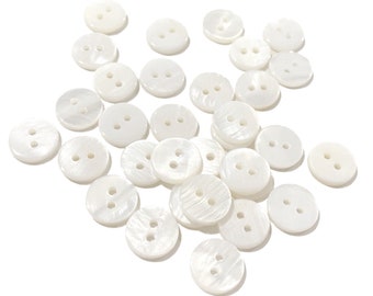 5 to 100pcs 10mm Mother of Pearl Buttons, Sea Shell Buttons, Natural White Shell Buttons
