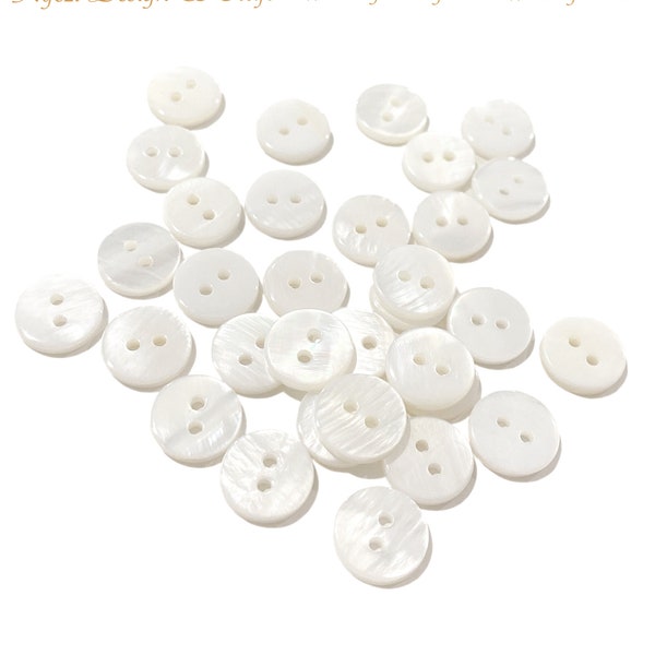 5 to 100pcs 10mm Mother of Pearl Buttons, Sea Shell Buttons, Natural White Shell Buttons