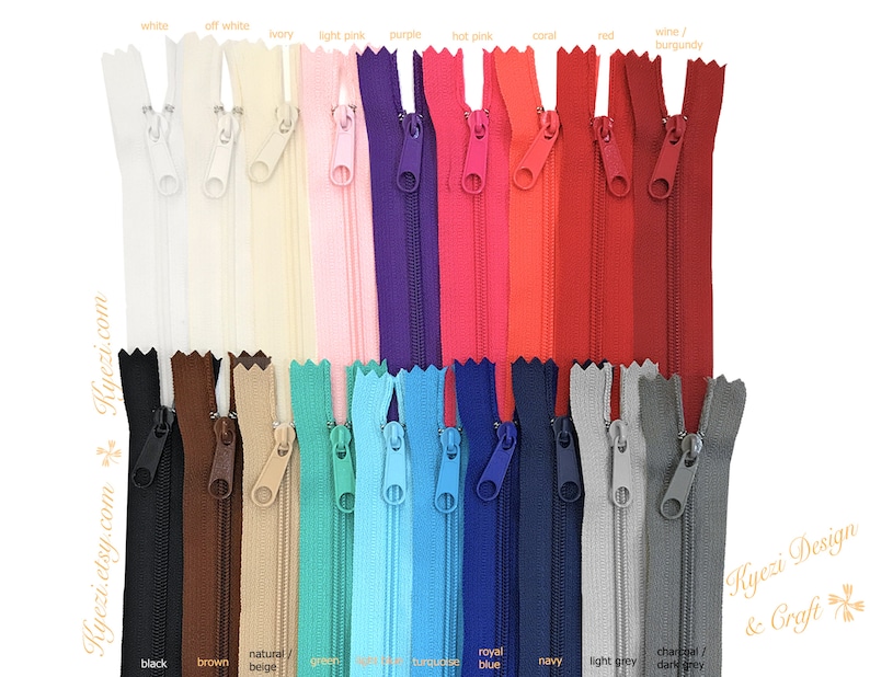 Handbag Purse Pull Zippers 1 to 10 pcs 16 Inch Off White Long Pull Nylon Zippers
