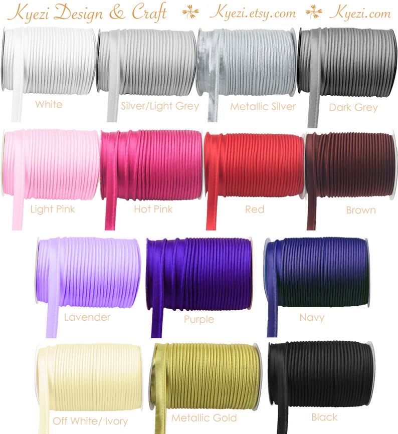 Lip Cordedge Piping Satin Trim Lip Cord Piping by the Yard Etsy