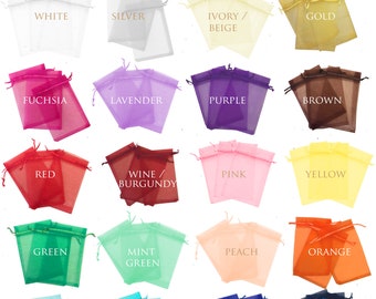 100 300 500 pcs 3"x4" Sheer Drawstring Organza Bags Jewelry Pouches Wedding Party Favor Gift Bags Gift Bags Candy Bag - US SELLER Fast Ship.
