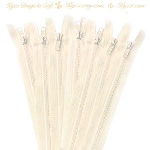 14 Inch Ivory Chunky Teeth Molded Plastic Separating Sports Zippers - Gauge 5