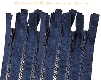 26 Inch Navy Chunky Teeth Molded Plastic Separating Sports Zippers - Gauge 5