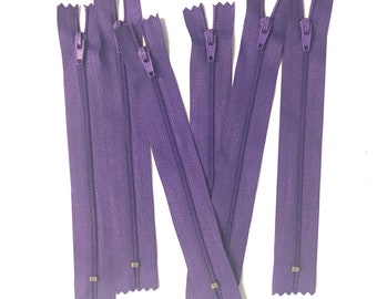 5 10 15 pcs 14 inch Purple Nylon Coil Zippers