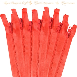 24 Inch Coral Chunky Teeth Molded Plastic Separating Sports Zippers - Gauge 5