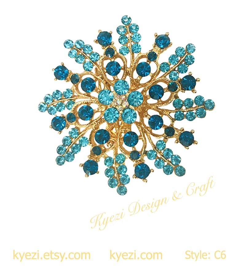 Multi Color High Quality Crystal Rhinestone Embellishment Broach Pin Rhinestone Brooch Big Clear Crystal Brooch DIY Wedding Bouquet STY C6