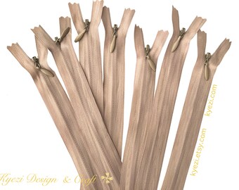 20 30 50 stuks 9 inch natuurlijke beige onzichtbare ritsen