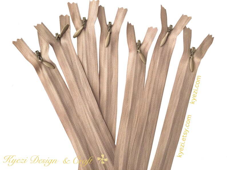 Black Navy Light Grey White Off White Beige Natural 20 30 50pcs 18 inch Invisible Zippers
