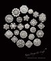 24 pc Assorted Silver Rhinestone Crystal Brooches Wedding Bouquet Cake DIY Decoration - U.S. Seller FAST SHIPPING 