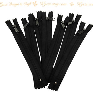 1 to 10 pcs 24 Inch Black Long Pull Nylon Zippers, Handbag Purse Pull Zippers