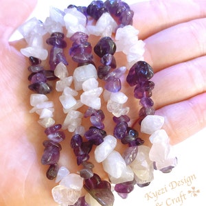 1 3 5 10 pcs Amethyst and Rose Quartz Chip Bracelet Chakras Stone Jewelry Bracelets