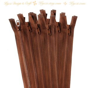 32 Inch Brown Chunky Teeth Molded Plastic Separating Sports Zippers - Gauge 5