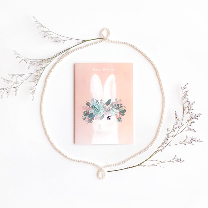 Holiday Wreath Bunny Card image 1