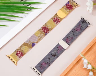 Boho Leather Bracelet Apple Watch Band, Watch Strap With  display picture 1