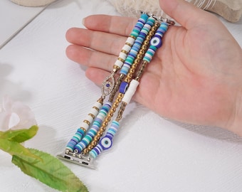 Beads Apple Watch Band, Bohemian Apple Watch Strap, | Band 38mm 40mm 41mm 42mm 44mm 45mm 46mm 49mm | Compatible with all Apple Watch Series