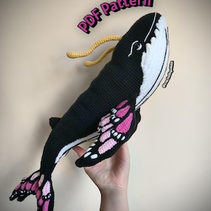 Butterfly Whale Crochet Pattern PDF, Large Fantasy Amigurumi with Butterfly Fins and Tail, Cute Plush Toy Tutorial, Digital Download