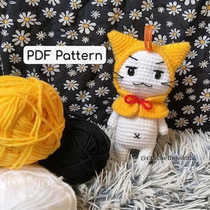 Crochet Momo Doll, Infinity Nikki Amigurumi PDF Pattern, Crochet Cat Plush with Removable Cloak, Cute Toy Tutorial, Digital Download