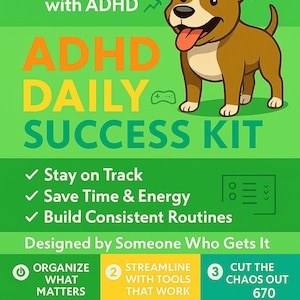 ADHD Daily Planner for Adults & Teens | Hyperlinked Organizer with Habit Trackers, Focus Tools and Routines
