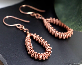 Copper Twisted Wirewrapped Earrings