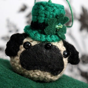 Dougie the Leprechaun Wearing St. Paddy&#39;s Day Lucky Pug Mini Ornament