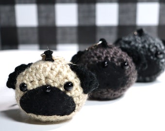 Dougie & Friends - Adorable Crochet Pug Keychains to take with you everywhere!