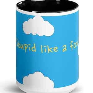 stupide comme un renard mug Lettrage doré Citation des Simpsons | Cadeau nerd amusant pour les fans des Simpsons, les amateurs de dessins animés et les accros de la culture pop