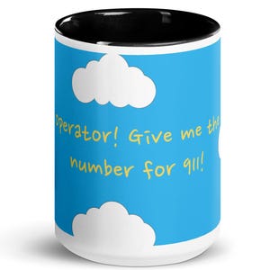 L&#39;opératrice des Simpsons ! Mug de cuisine Give Me the Number for 911&quot; - Citation d&#39;Homère drôle, cadeau de nerd, texte doré, tasse rétro inspirée de Groening