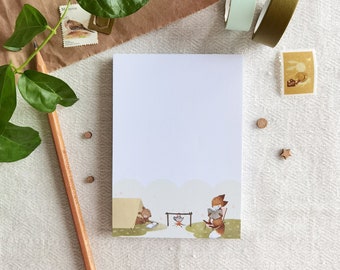 Summer Campfire - Memo Pad | Journal Notebook | Note Paper | Outdoor Adventure | Camp Journal Notepad | Writing pad | Cute Stationery