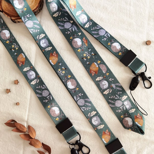 Forest Critters Lanyard | Lanyard Keychain | Key Accessories | Badge Holder | Cute Lanyard | Teacher Gift | Office Accessories | Neck Strap