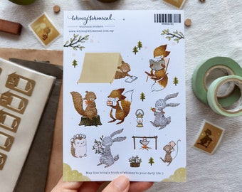Sticker Sheet - Summer Celebration | Cute Woodland Sticker | Planner Sticker | Bullet Journal Sticker | Journal Decoration | Summer Camping