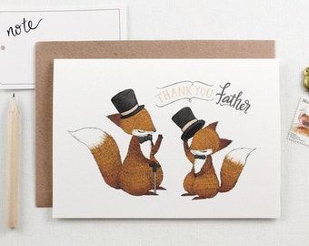 50% OFF - Thank You, Father Fox - Greeting Card | Father's Day Card | Dad's Card | Thank You Card