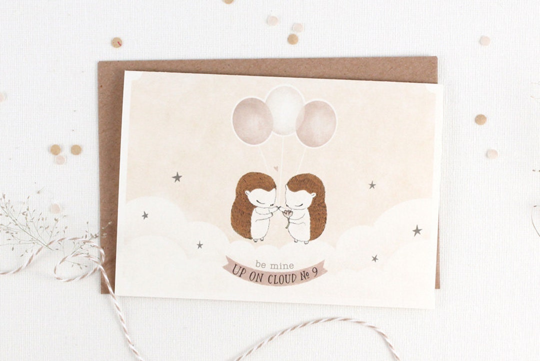 50% OFF Valentine's Day Card Be Mine, up on Cloud No.9 Greeting Card - Etsy