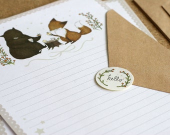 A5 Woodland Letter Writing Set - Best Friends Forever and Ever | Stationery Set | Letter Paper | Letter Kit | Writing Supplies