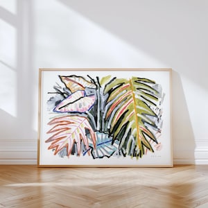 Stampa artistica divertente e stravagante - Arte murale botanica - Design scandinavo - Illustrazione di piante - Arte murale moderna - Stampa artistica di moda - Stampa boho
