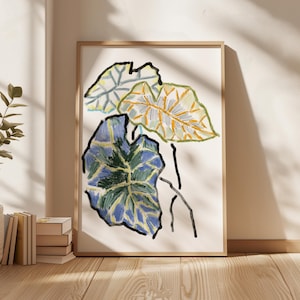 Stampa artistica naturalistica, stravagante, divertente, botanica, boho, da parete, stampa tropicale, illustrazione di piante, moderna arte da parete boho, decorazione