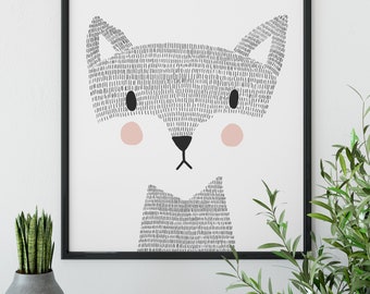 Woodland Fox Nursery Art Print: Modern Baby Decor (INSTANT DOWNLOAD)