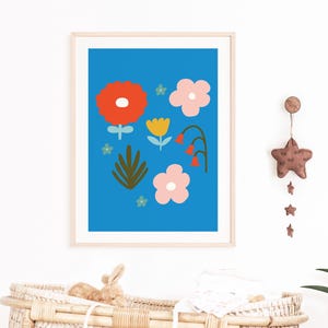 Printable Wall Art - INSTANT DOWNLOAD, Art Print For Kids Room, Home Decor, Floral Prints, Printable Art, Nursery Decor, Flower Illustration