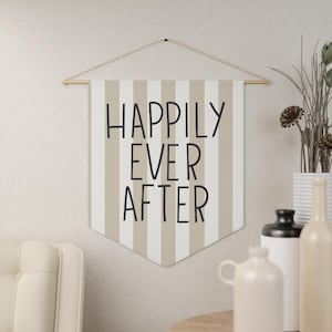 Bridal Wall Hanging - Happily Ever After, Wedding Decor, Engagement Gift, Pennant Banner, Marriage Celebration, Anniversary Gift