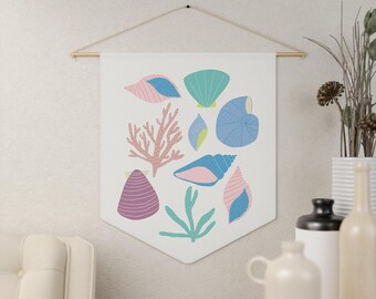 Sea Shells Pennant Wall Hanging: Coastal Nursery Decor