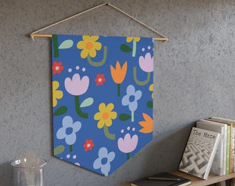 Floral Nursery Wall Flag: Kids Playroom Decor