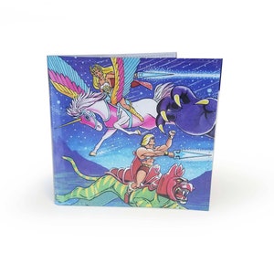 PORTEMONNEE | Gerecycleerde vintage He-Man & She-ra Comic-portemonnee, Masters of the Universe, boekenpagina in pvc, MOTU, cartoon jaren 80
