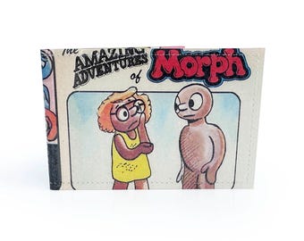 OYSTER CARD HOLDER | Morph book page in pvc - Metro, Rail, Oyster, Bus, Card Wallet, British 1980s tv show, The Amazing Adventures of Morph