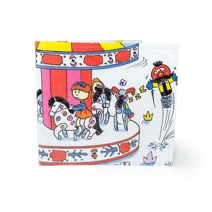 CARTERA / Retro Magic Roundabout Página de libro vintage reciclada en PVC - Dibujos animados de los 70, Nostalgia, Programa de TV