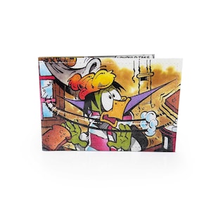 REISKAARTHOUDER | Count Duckula Upcycled Vintage jaren 90 strip in pvc - metro, spoor, identiteitskaart, oesterkaarten, reisportemonnee, schoolpas
