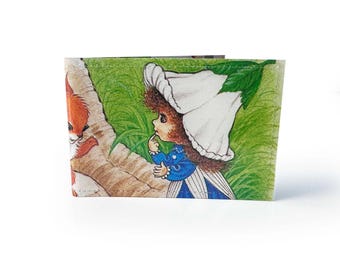 OYSTER CARD HOLDER | Victoria Plum Upcycled Vintage 80s Book Page in pvc - Travel Wallet, Card Wallet, Tree fairy, Nostalgia