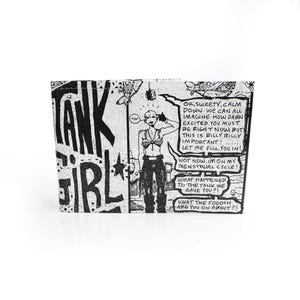 TARJETA / Página de cómic de Tank Girl reciclada en PVC - Oyster, Metro, Pase de Autobús, Tren, Cartera de Viaje, Punk Británico
