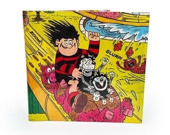 CARTERA / Cómic de Dennis el Travieso de los 90 reciclado en PVC - Cartera de cómics, Beano, Regalo para él
